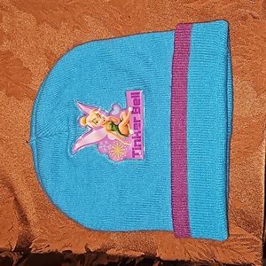 DISNEY FAIRIES Girls Aqua Tinkerbell Winter Knit Cap - EC